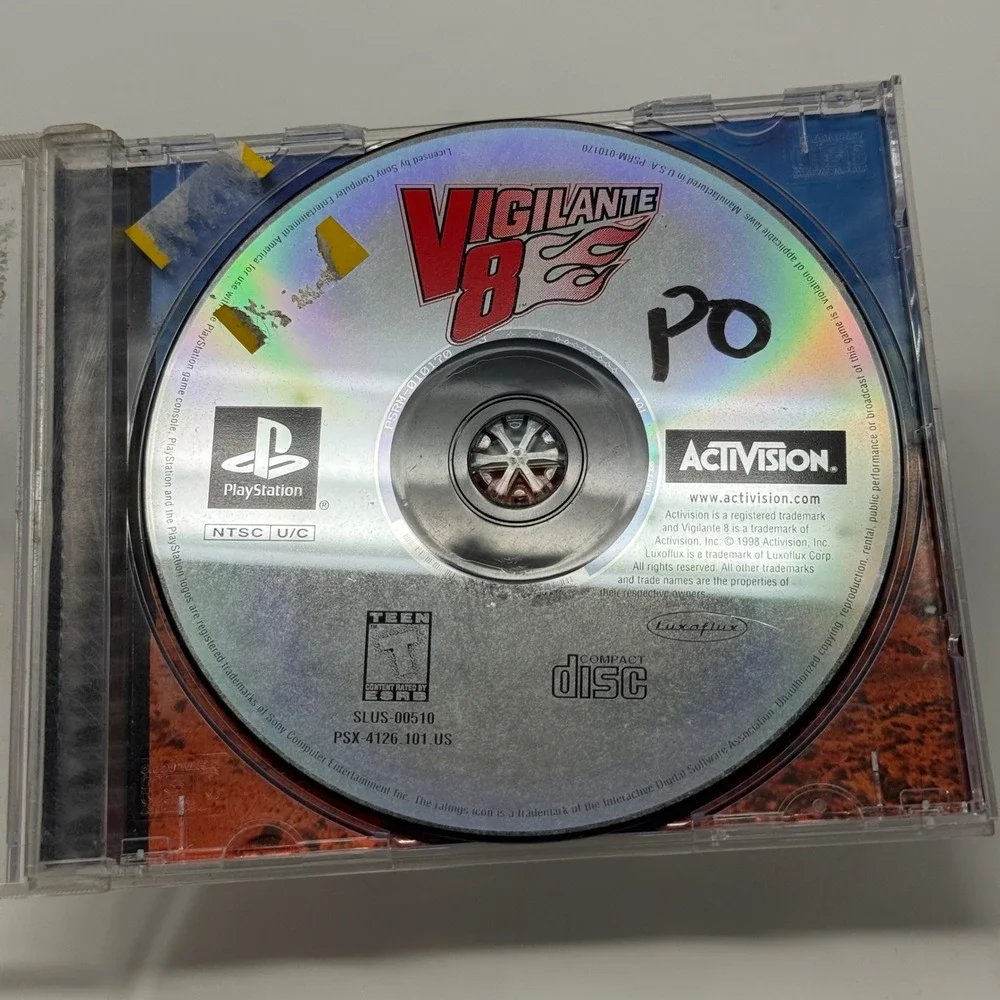 Vigilante 8 Sony PlayStation 1 PS1‎ 1998 Activision SLUS-00510 Black Disc Retro
